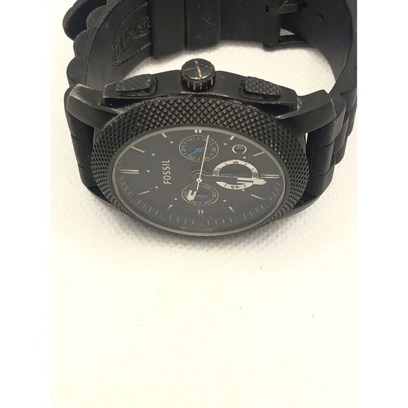 Fossil FS4487 Men's Silicone Analog Black Dial Quartz Genuine Wrist Watch LP342 - Picture 6 of 9